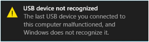 [Solved] USB Device Not Recognized Error in Windows 10/7/8 